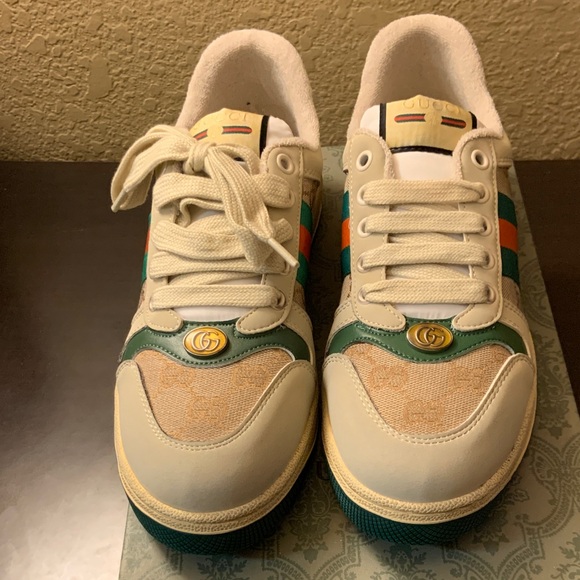 Gucci Men's Sneakers with Green and Orange Accents - Picture 2 of 4